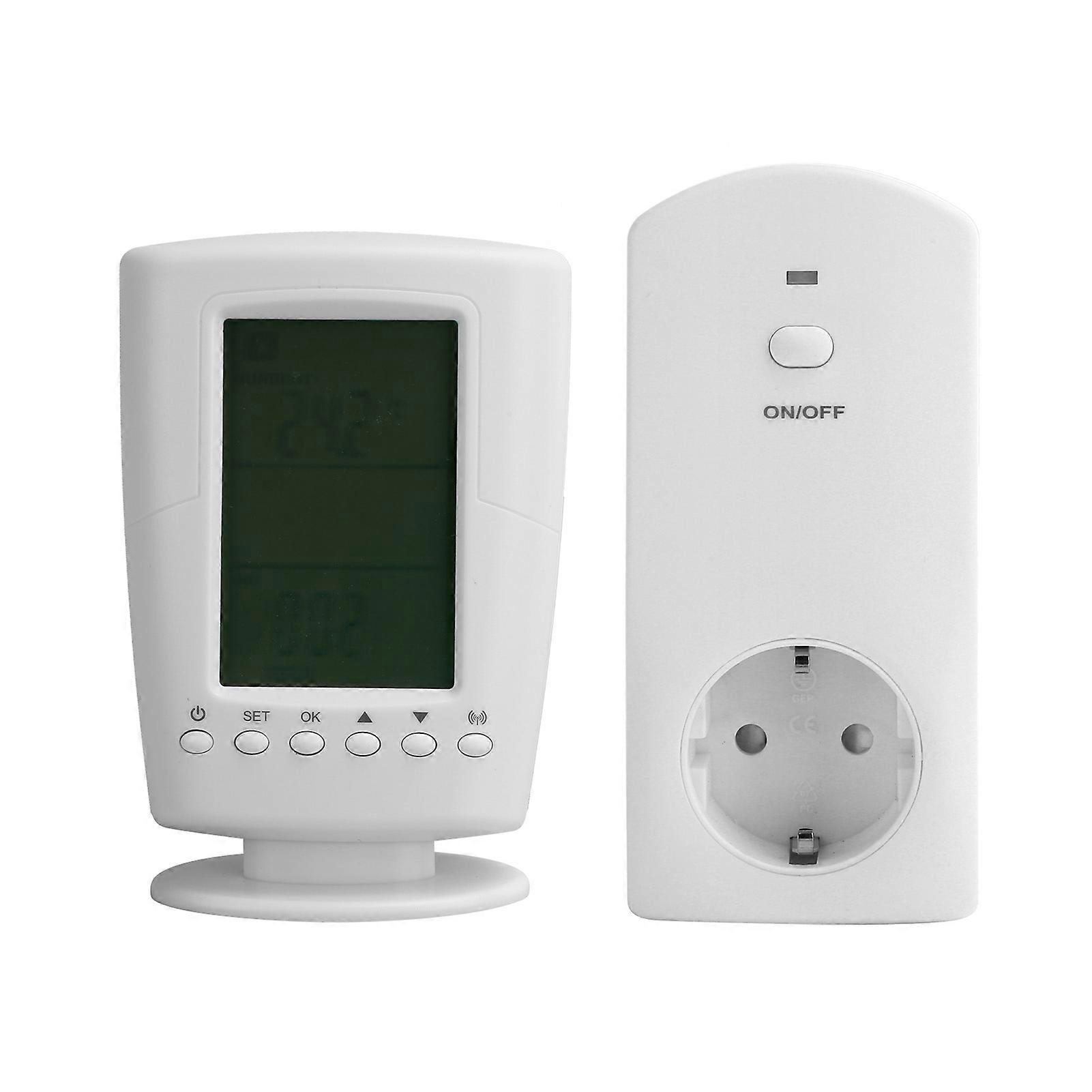 LCD Temperature Controller with Backlight Wireless Remote Programmable Thermostat Socket