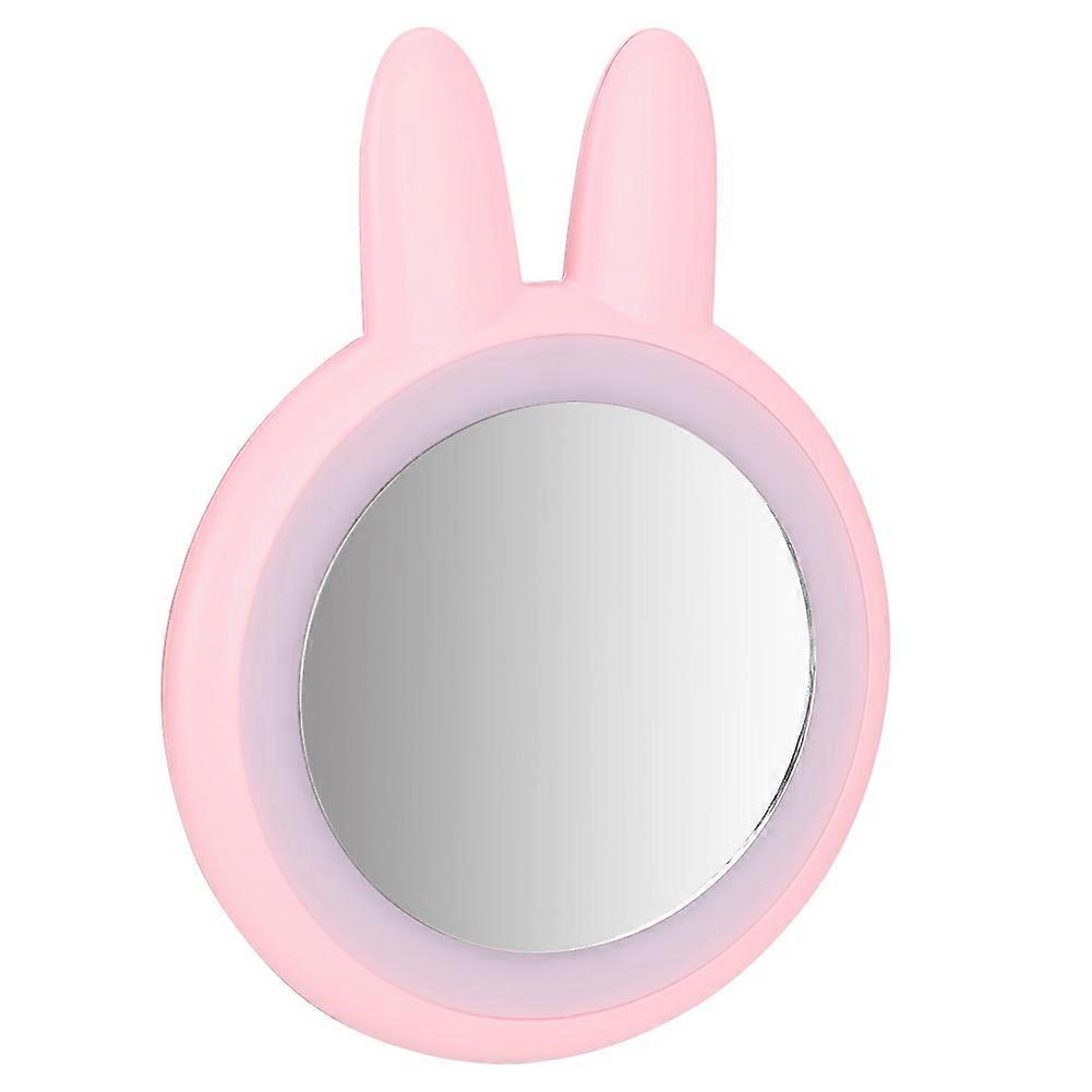 Portable USB Charging LED Makeup Mirror Cute Fill Light Mirror Cosmetic Tool (Pink)