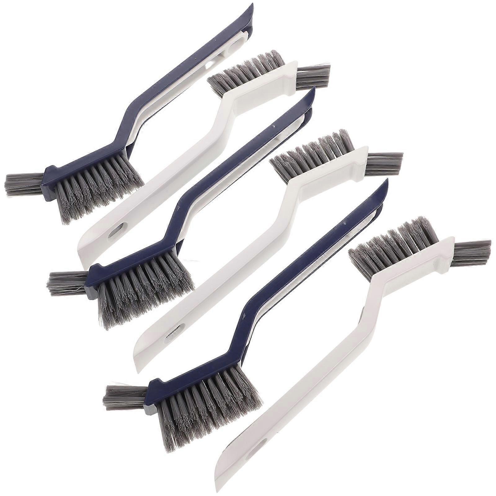 6pcs Floor Crevice Cleaning Brush with Sturdy ABS Handle and Hard Bristles for Multi Surface Scrubbing in Kitchen, Bathroom, Tiles, Corners, and