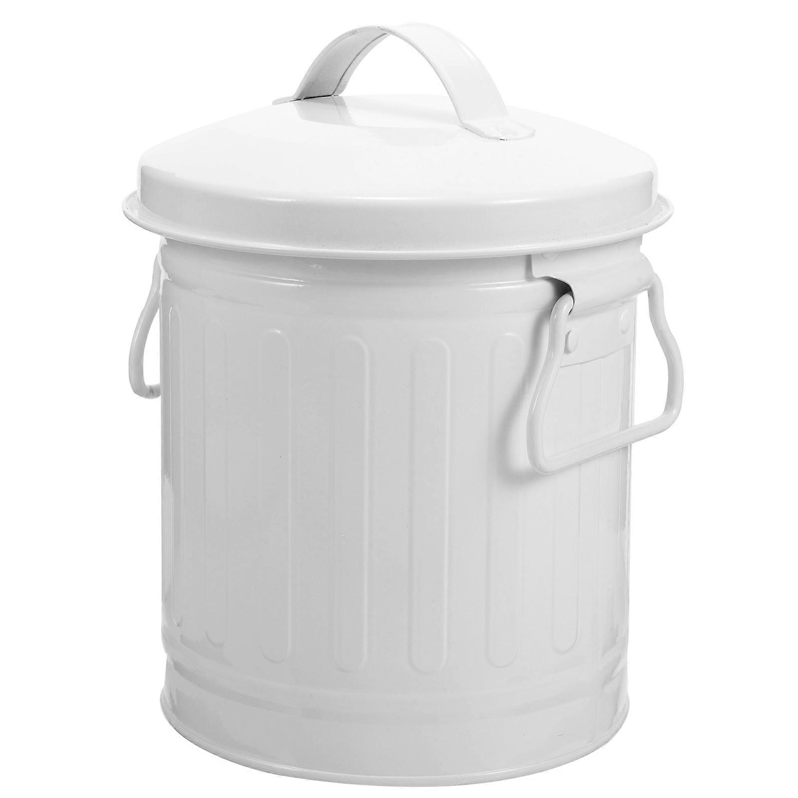 Small Garbage Can Metal Trash Can For Table Retro Toilet 1Pcs