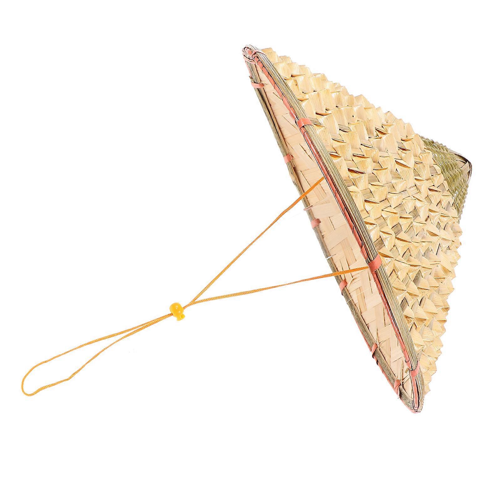 Vävd solhatt Bambu Vävd hatt Scenprestanda Justerbar repdiameter 36CM 1Set