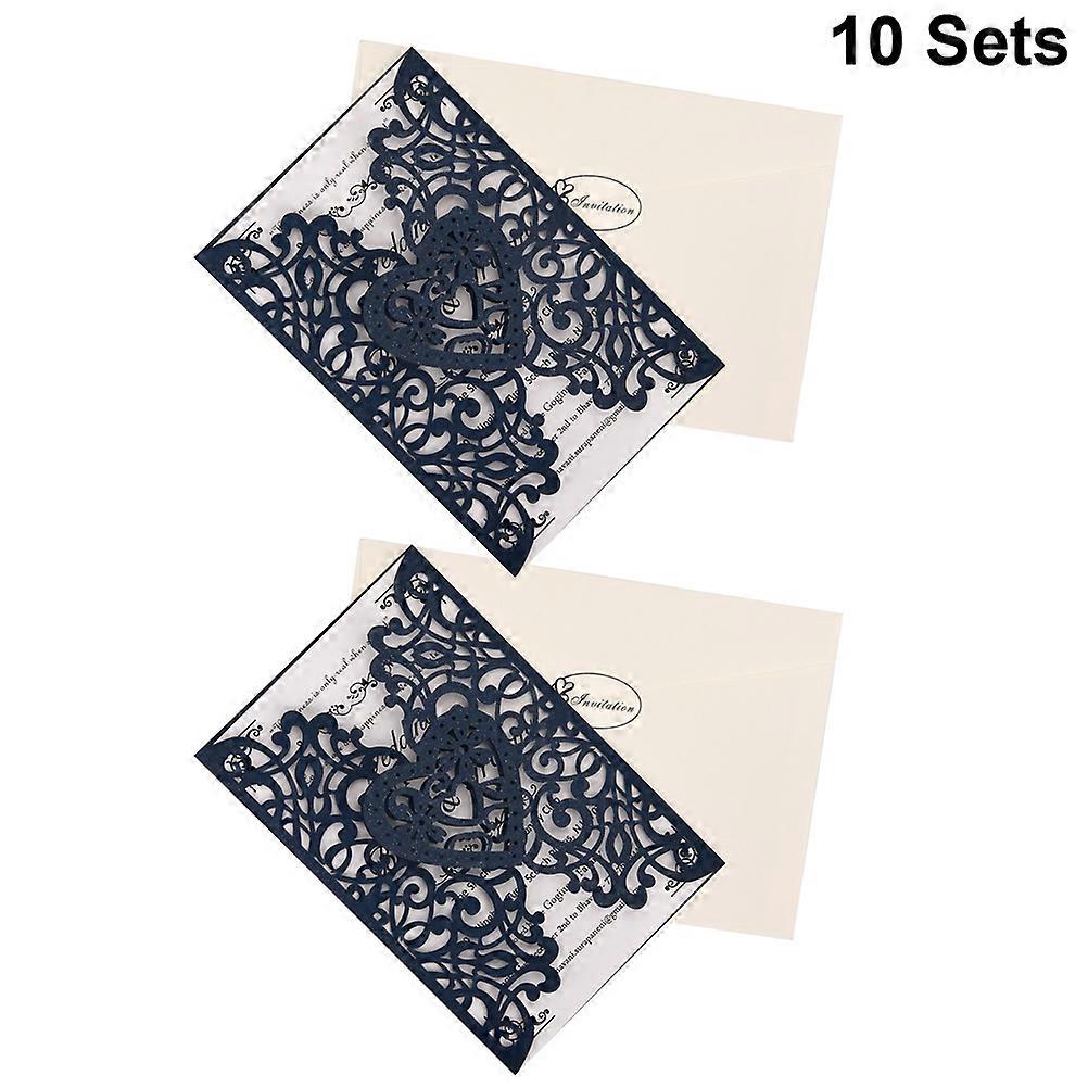 Birthday Invitation Cards Envelopes White Card Sealing Sticker Blue 12 x 18 x 0.15cm 10 Sets