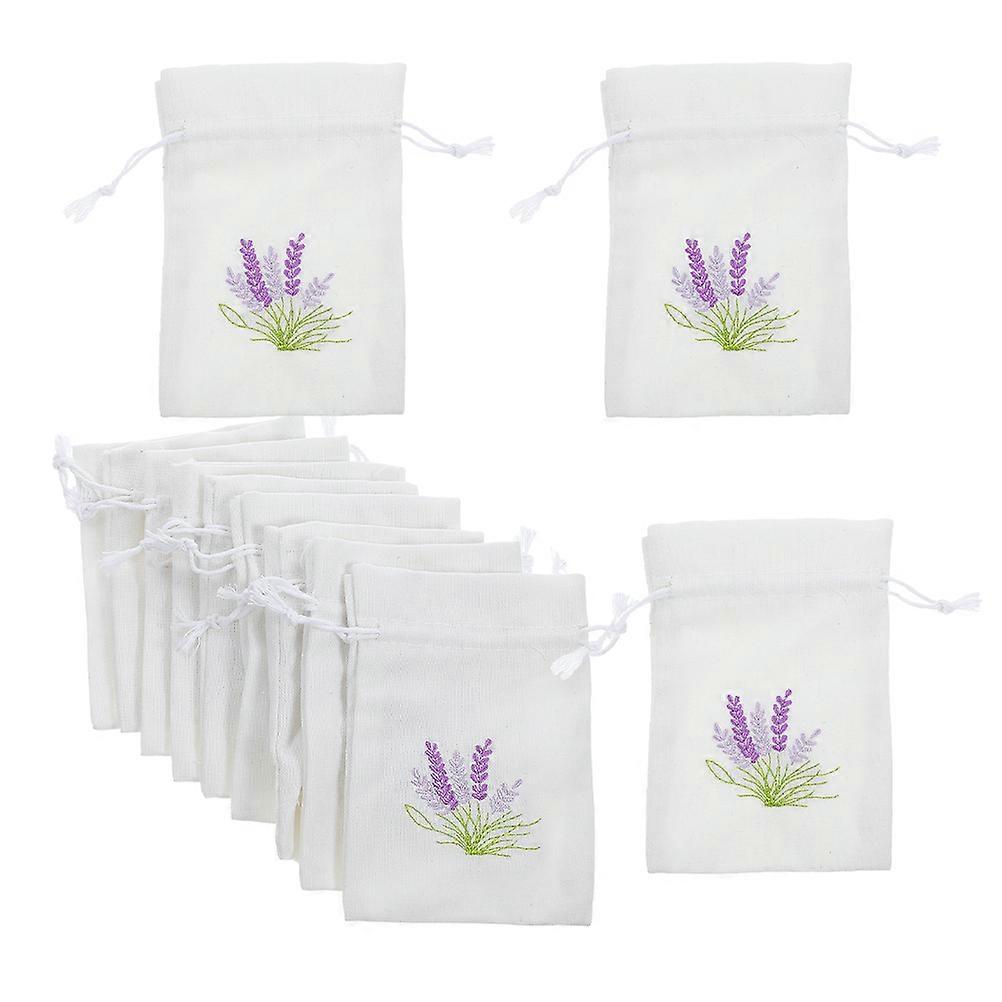 12pcs Lavender Pattern Refillable Sachet Bags with Drawstring for Closet & Car Freshening & Storage Organizing