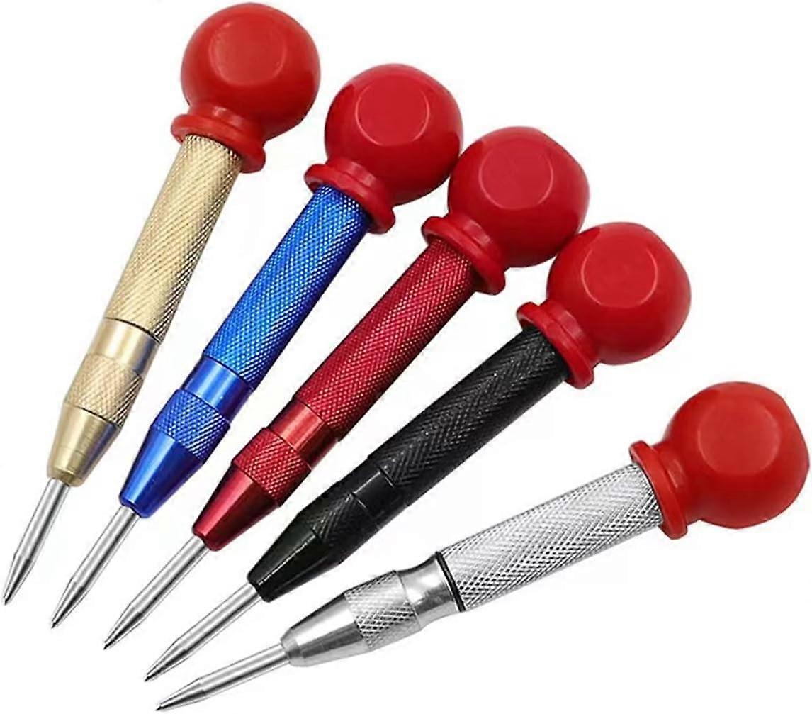 5 Piece Automatic Center Punch Set - Adjustable Spring Center