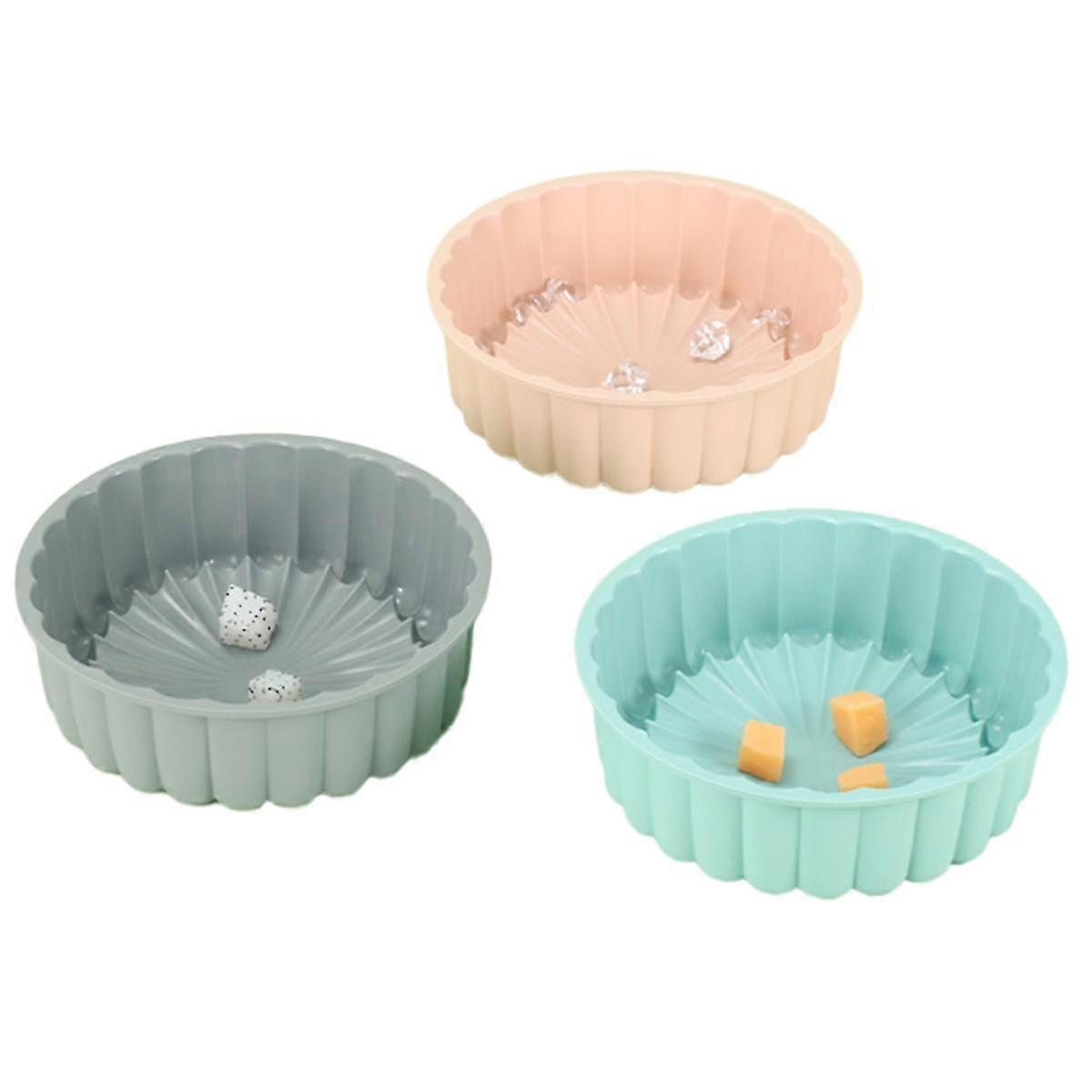 3PC Silicone Round Cake Pan Set - Multi-Functional DIY Baking Molds for Cakes, Muffins & Desserts