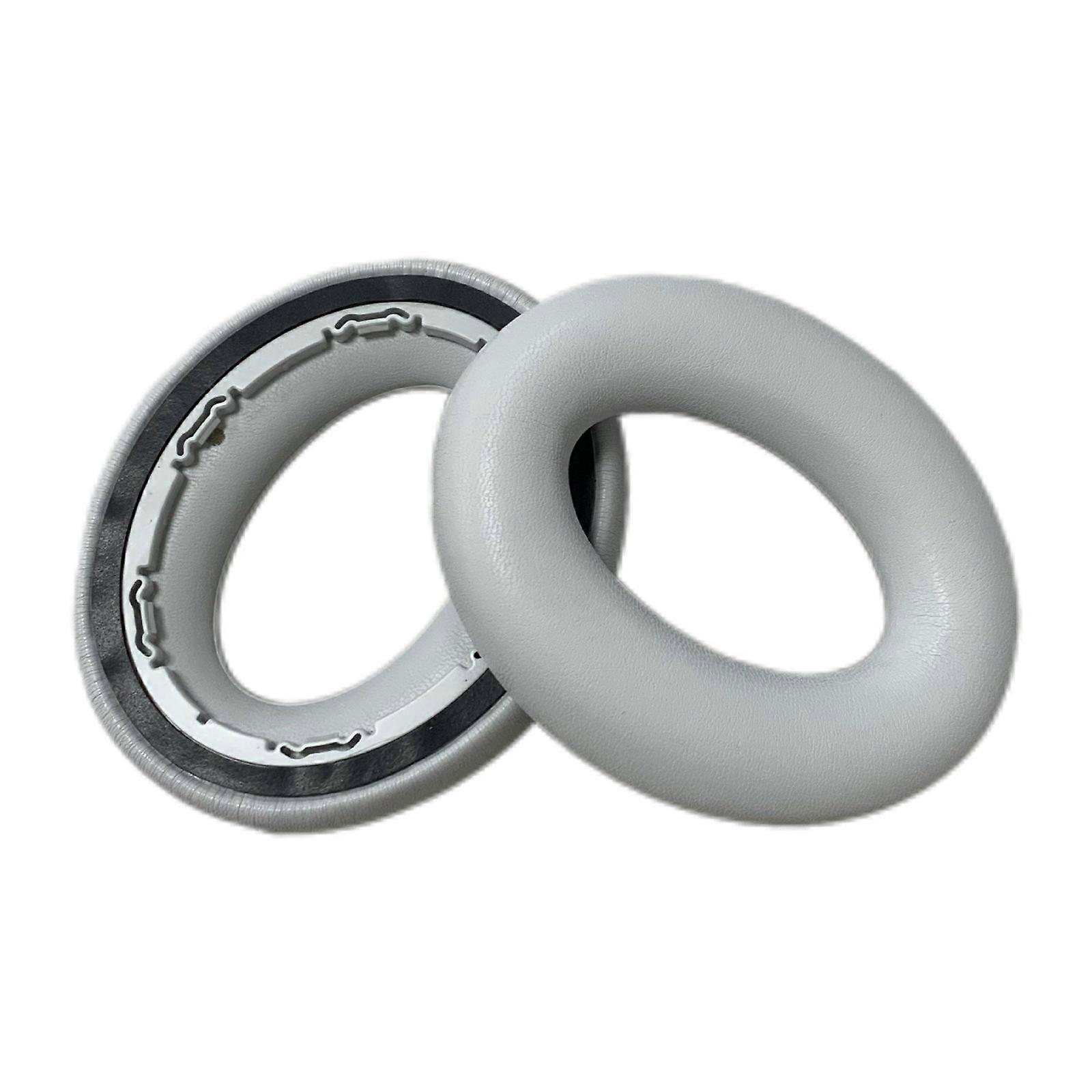 ノイズキャンセリングワイヤレスBluetooth対応ヘッドフォンイヤーパッドグレー用の1ペア交換用レザーイヤーパッドクッション