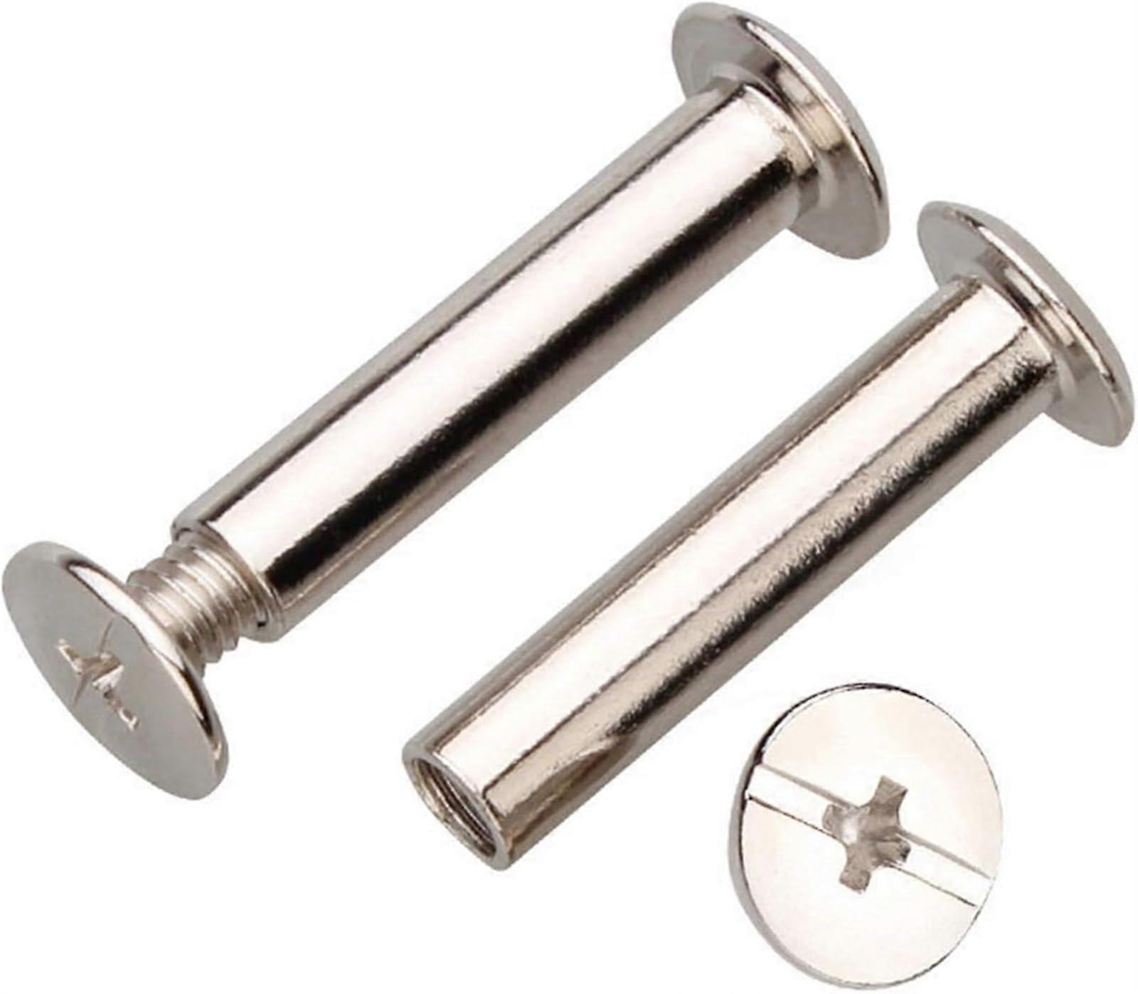 M5 Nickel Plated Rivets Nuts Screws Bolts – 50pcs Binding Rivet Screw for Book, Photo Album, Bumper and Snap Rivet Applications