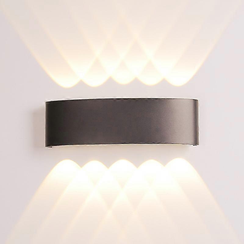 Black LED Indoor Wall Light 12W Warm White, Modern Aluminum Wall Light, Up And Down Spotlight