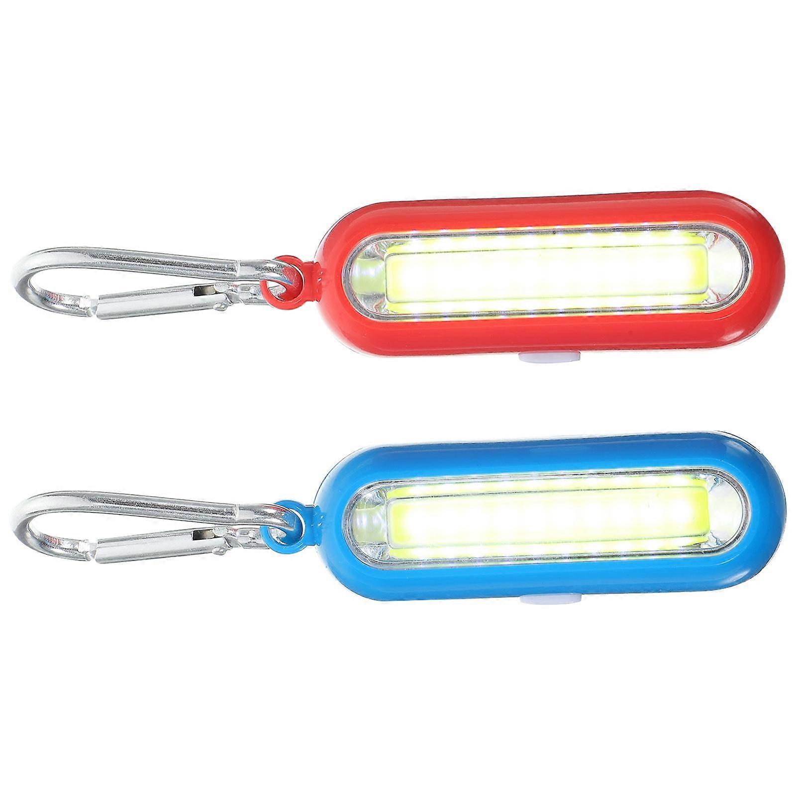 Portable Keychain Flashlight with LED Light for Outdoor Use and Decoration Red Metal and Plastic 2PCS