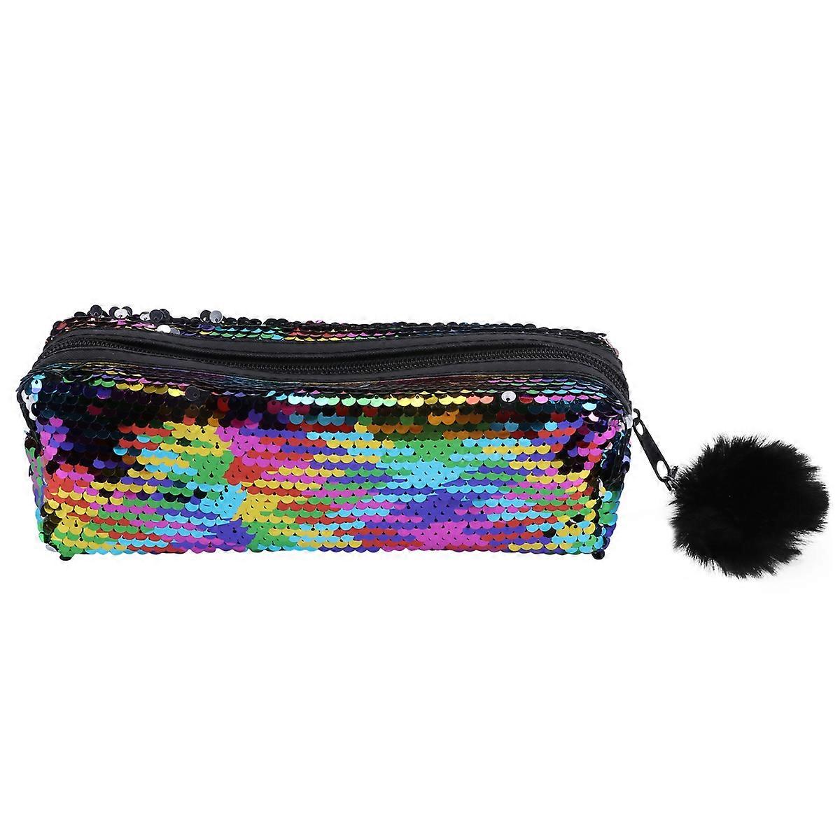 Girls Pencil Case Polyester Mermaid Style School Use Small Item Classification 21x7cm 1Pc