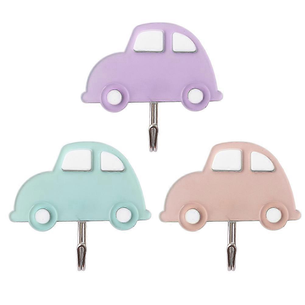 Ganchos de Parede Adesivos Cabides de Plástico para Quarto Banheiro com Fita Forte e Cores Adoráveis Pacote com 3