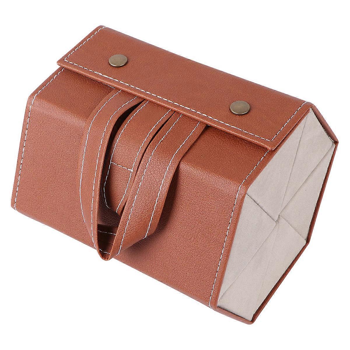 Glasses Box Jewelry Organization Rectangular Travel 18x17.5cm Brown 1Set