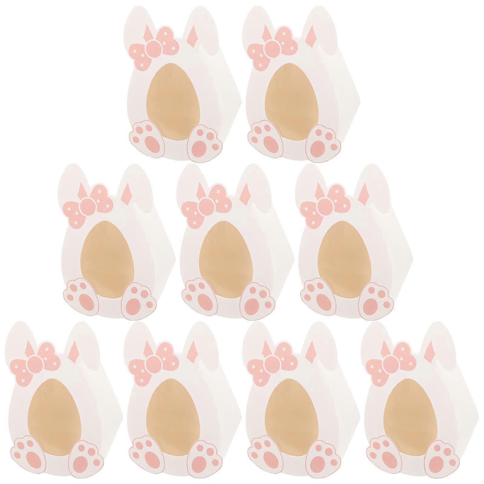 Easter Candy Box Design Gift Packing Case Pink Rabbit 4.9×3.3×1.6in 10Pcs
