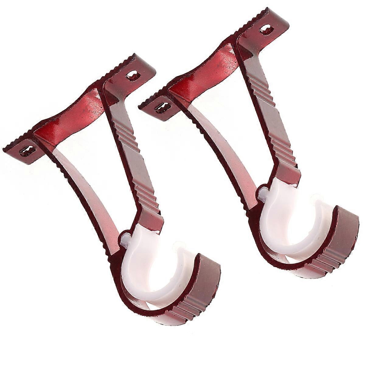 Aluminum Alloy Curtain Rod Bracket for Installing 25-30mm Diameter Roman Style Curtains 2 Pieces Red