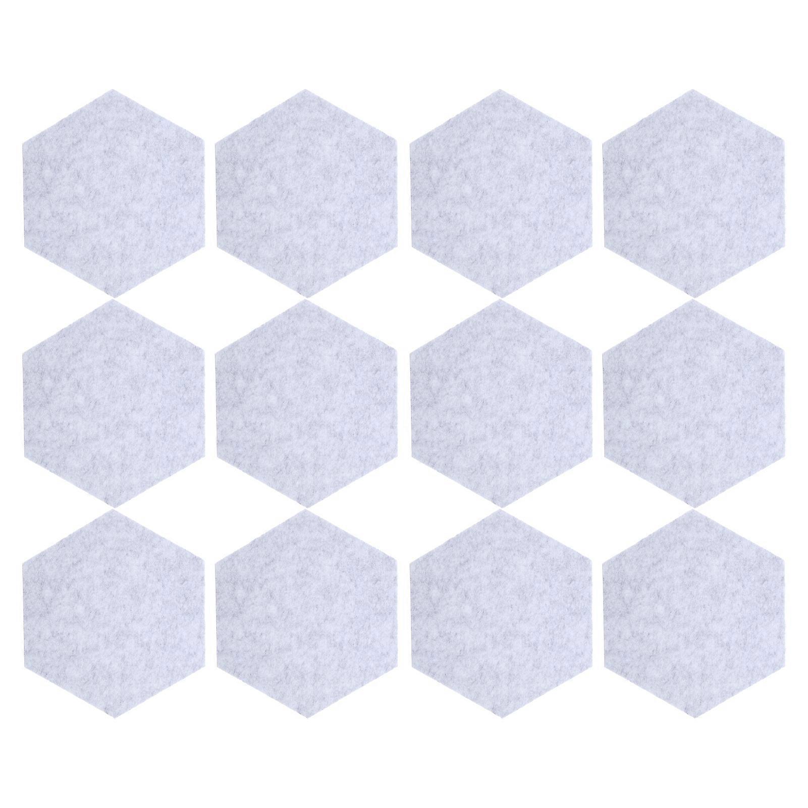 12Pcs Sound Absorption Panel Hex Acoustic Isolation Soundproofing Foam Set Kit for HomeGrey
