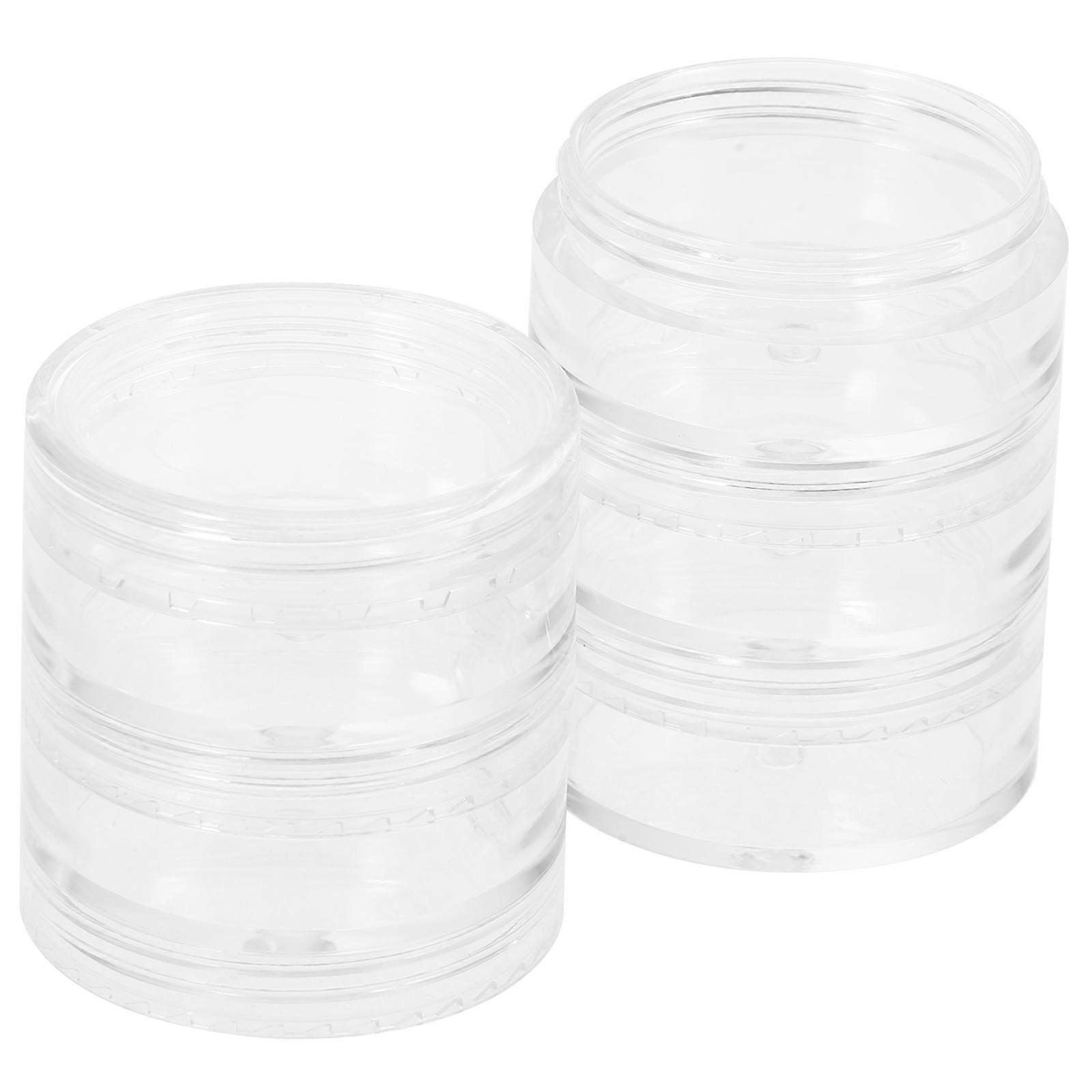 Transparent Stackable Jewelry Organizer Case for Earrings and Small Items 6pcs Multilayer Plastic