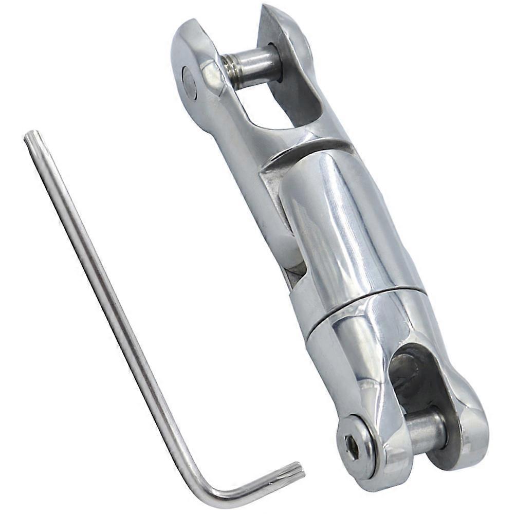 Anchor Swivel Connector Stainless Steel Boat Anchor Chain Fitting Silver 14.8X3.2cm Corrosion Resistance 1Set