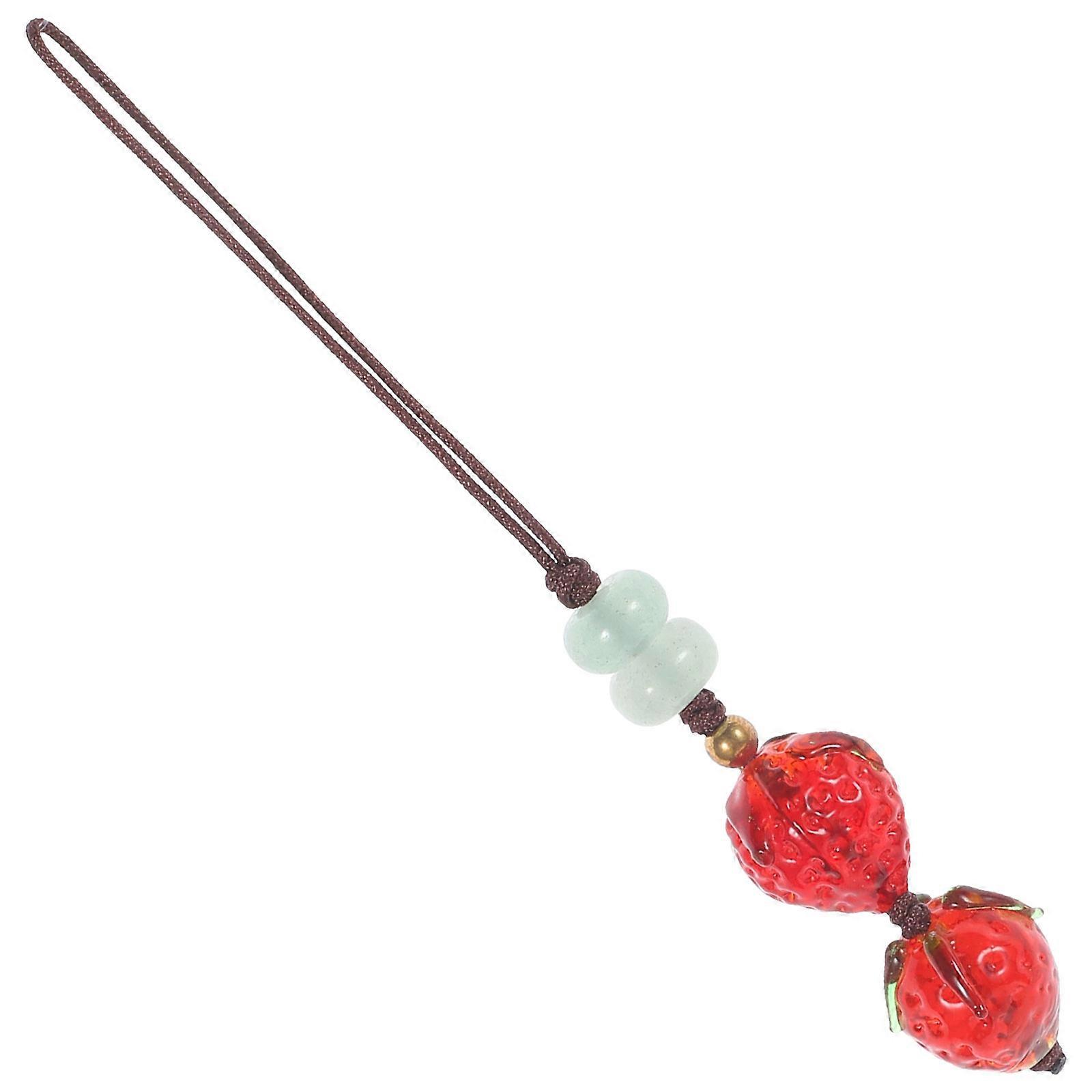 Strawberry Phone Charm Strap Fashionable Phone Charm Prevent Phone from Falling Smartphone Accessory .20X1.00X1.00CM 1Pcs