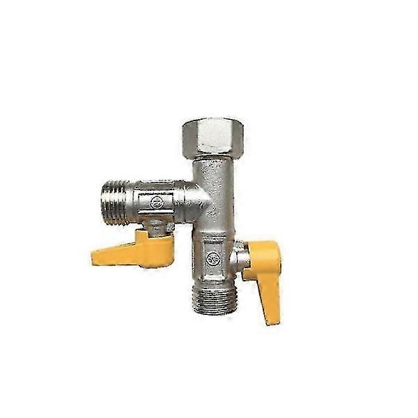 3-Way Shower Diverter Valve, G1/2\" Solid Brass Shower Arm Diverter T-adapter Universal T-adapter Valve Replacement Tee Water D