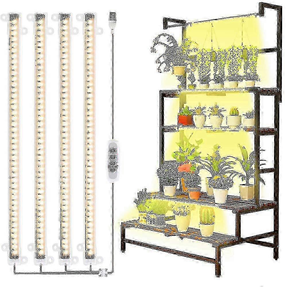 Led Grow Lights Strips For Indoor Plants, Sunlight Full Spectrum 42-288 Leds Plant Lamp With Auto Timer For Shelves Hydroponics Succulent Edition 0724