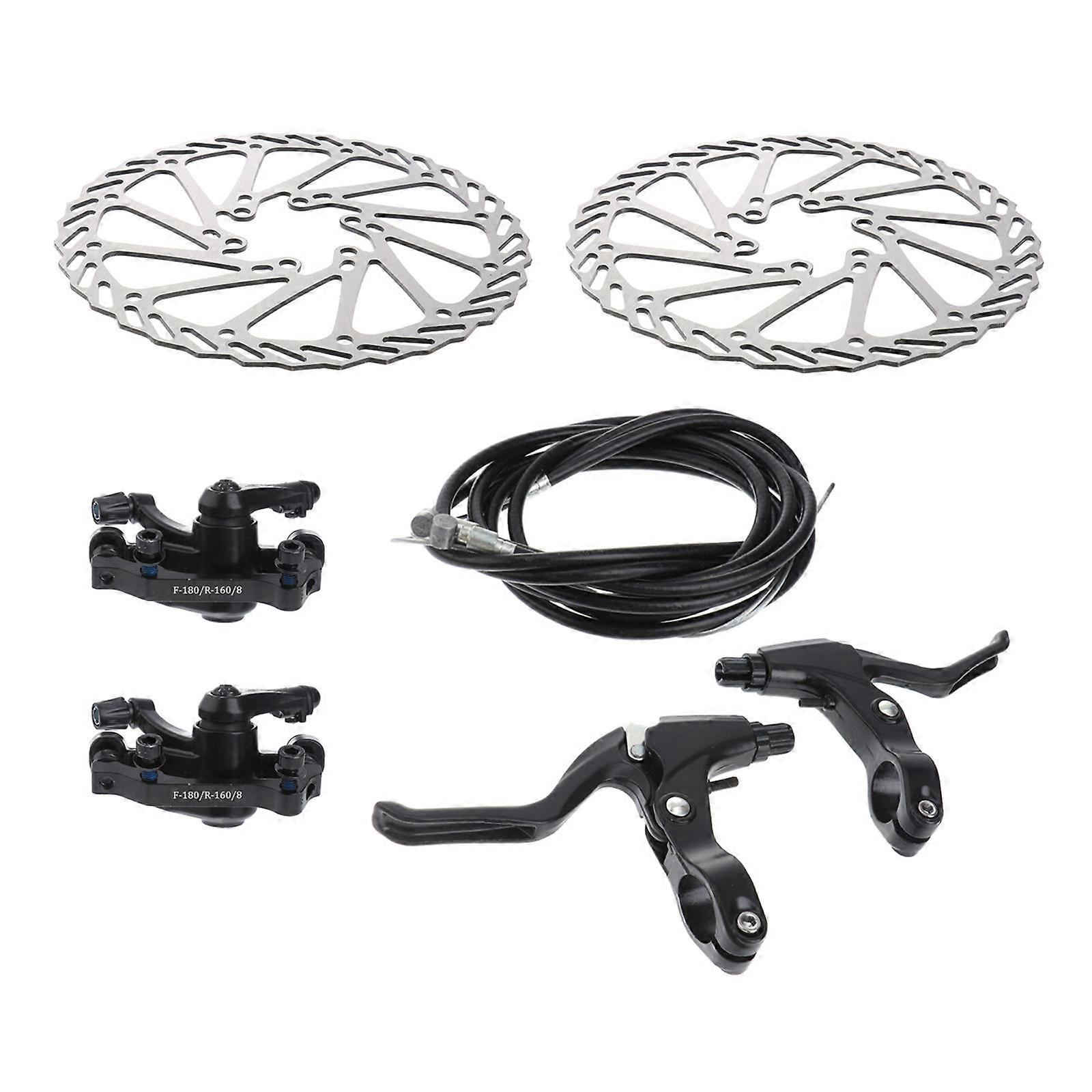 Bike Disc Brake Kit with Brake Lever, Shifter Cable, and Metal Rotor – Smooth Operation, Efficient Heat Dissipation, No Dead Angle Design for Road