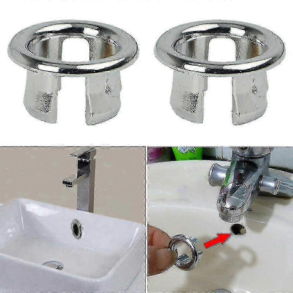 Round Ring Drain Hole Plug Cap Cover for Sink Basin Overflow - Spare Bathroom Accessory by Zekai