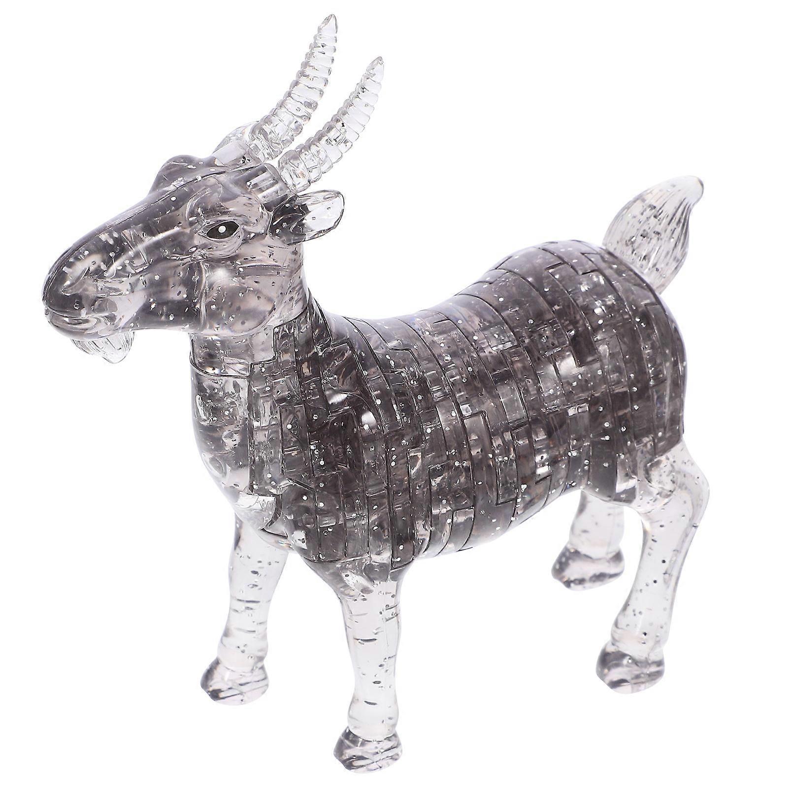 Chic 3D Crystal Goat Puzzle Grey Office Decor 1Pc