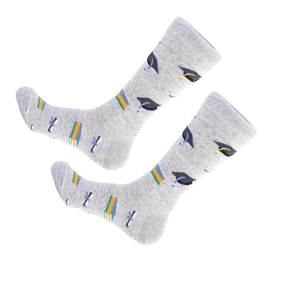 Stylish Graduation Hat Socks for Party Decorative Middle Tube Socks Made of Cotton Assorted Color 3946