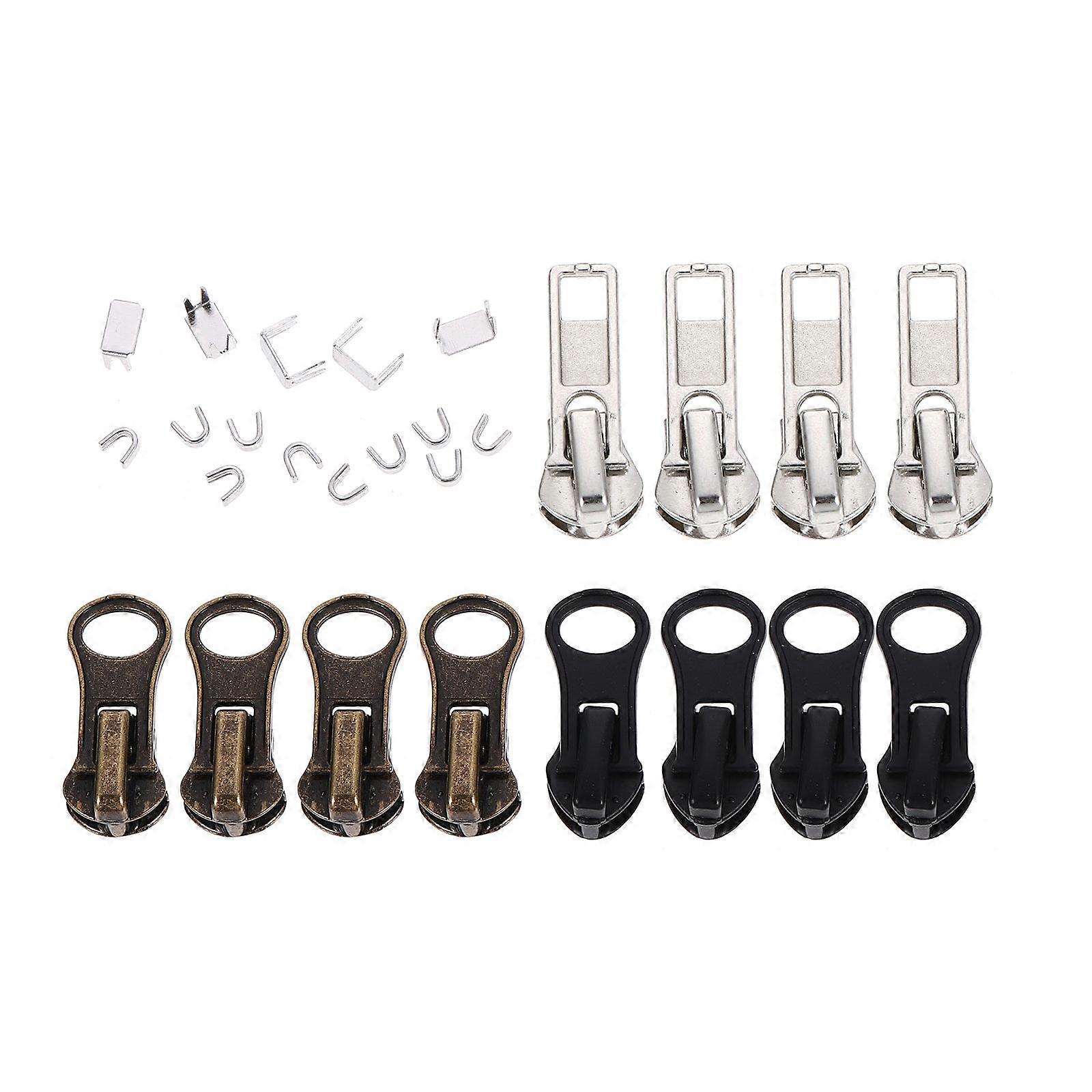 Complete Zipper Repair Kit 27Pcs Metal Zipper Heads For Tents Jeans Assorted Color Replacement