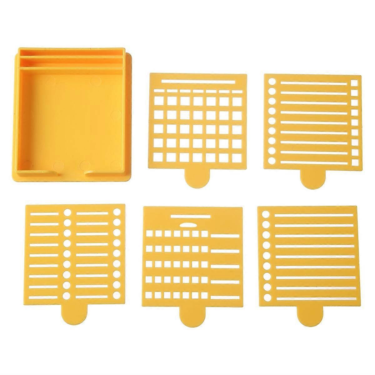 Sticky Note Stencil Template,Sticky Notes Dispenser,Reusable Note Organizer,Sticky Pads Dispenser with Stencil Yellow