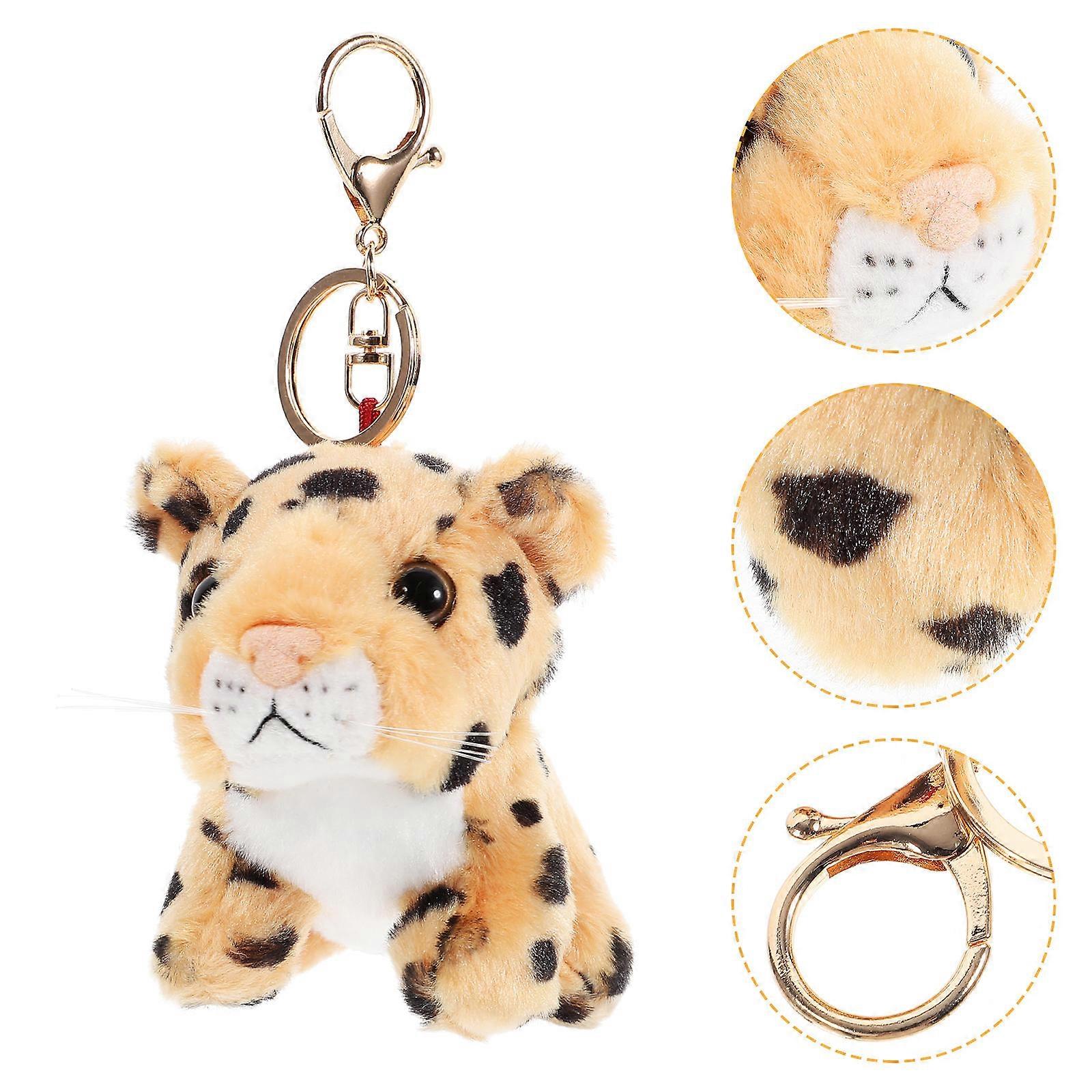 Plush Leopard Keychain Lightweight Stuffed Animal Charm Decorative Bag Pendant for Adults Soft Plush Gift for Birthday Valentine's Day Christmas