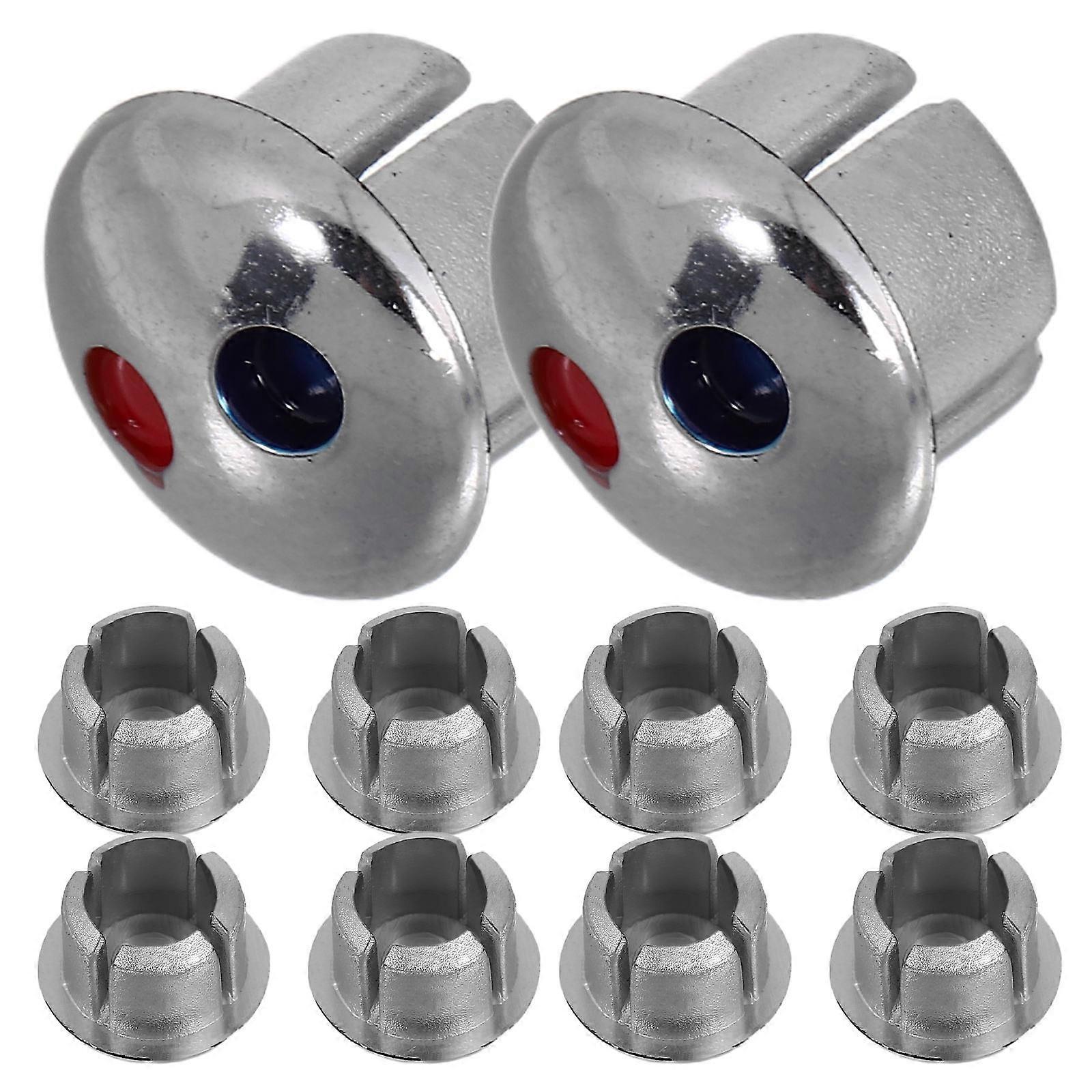 10Pack Round Faucet Handle Hole Caps For Cold And Hot Water Indicators Perfect For Kitchen And Shower Faucets