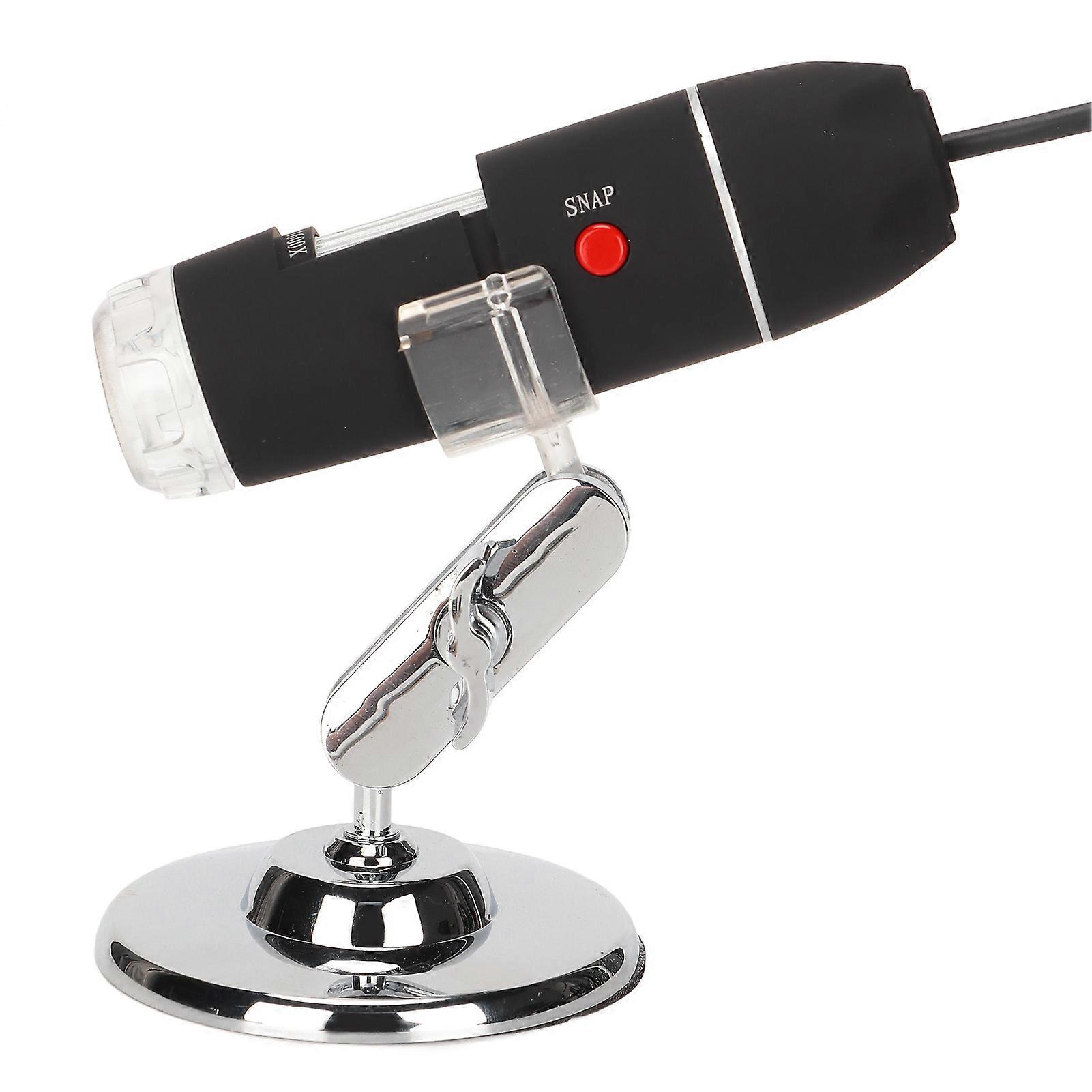 USB Digital Microscope 1600X 1080P HD Adjustable Brightness 8 LED Mini Handheld Microscope for Android Phone Computer