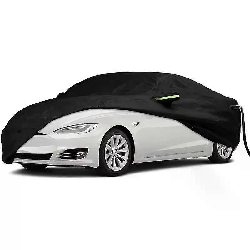 غطاء سيارة مقاوم للماء جميع أغطية السيارة الخارجية للحماية من الطقس مقاومة للرياح للثلوج مع فتح منفذ الشحن ل Tesla Model Y