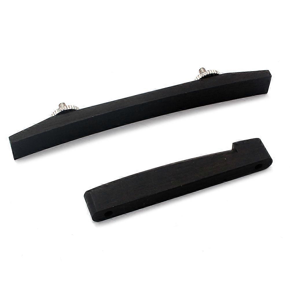 Guitar Bridge with Saddle for Durable Use Black Metal and Wood Lightweight Adjustable 4.72x1.97 Inches