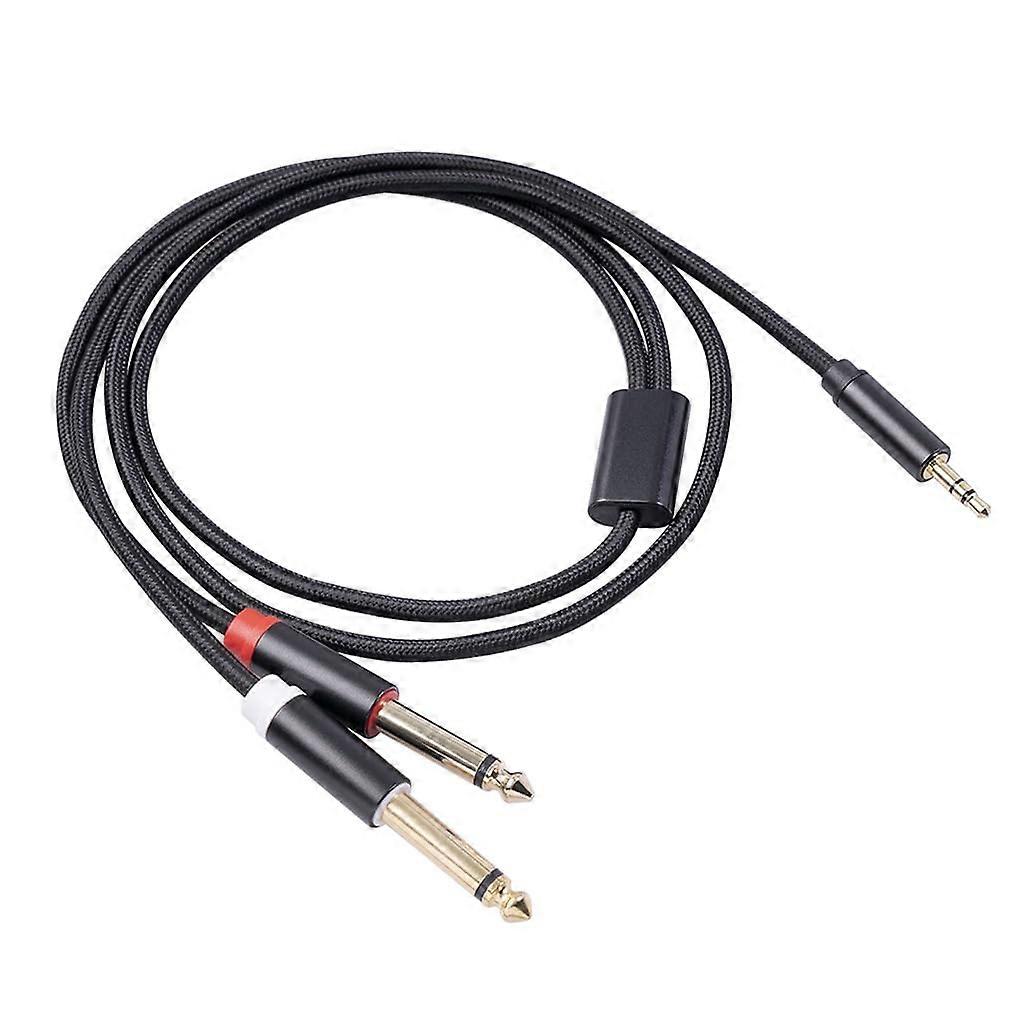Audio Cable With Dual Gold-Plated Connectors, Practical Design, High Contact Performance, Adapter Cable, 1m Length