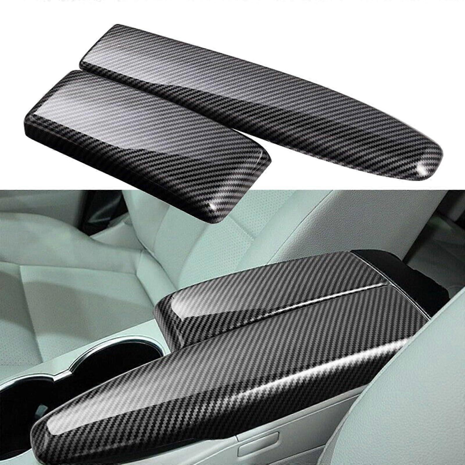 2pcs Carbon Fiber Center Console Armrest Cover Trim for Mercedes C Class W204 E Class W212 GLK X204 ABS