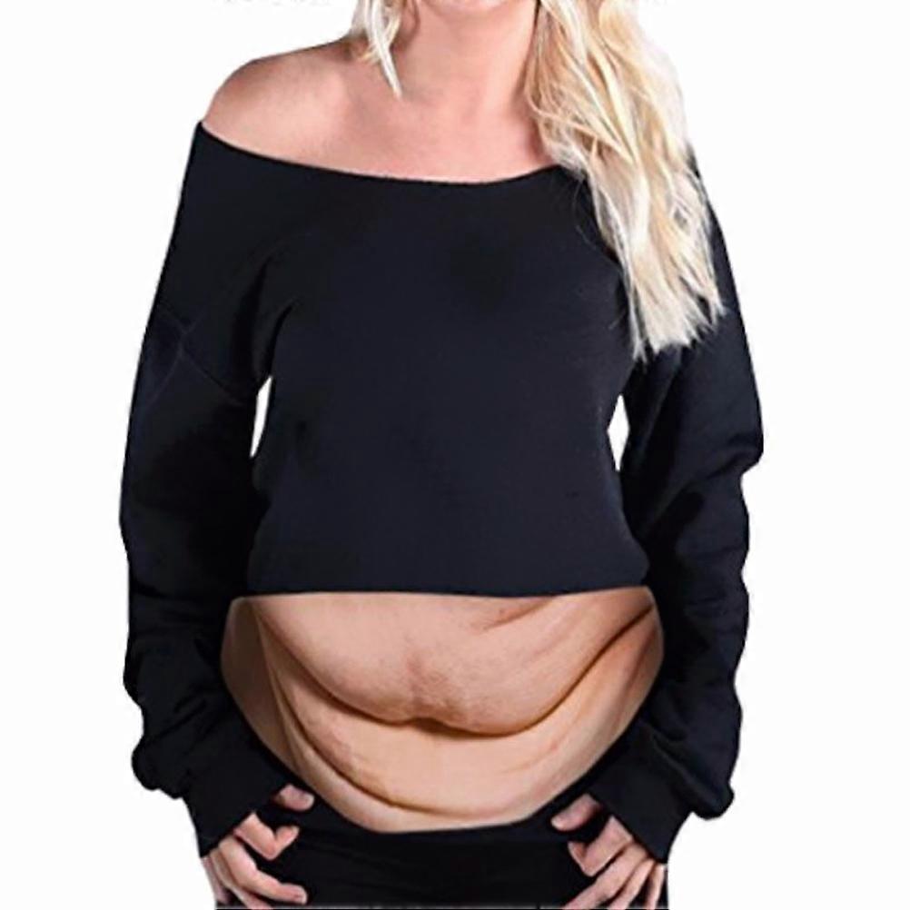 Funny Realistic Belly Print Women Fanny Pack Canvas and PU Anti Theft for Stuff Holding One Size