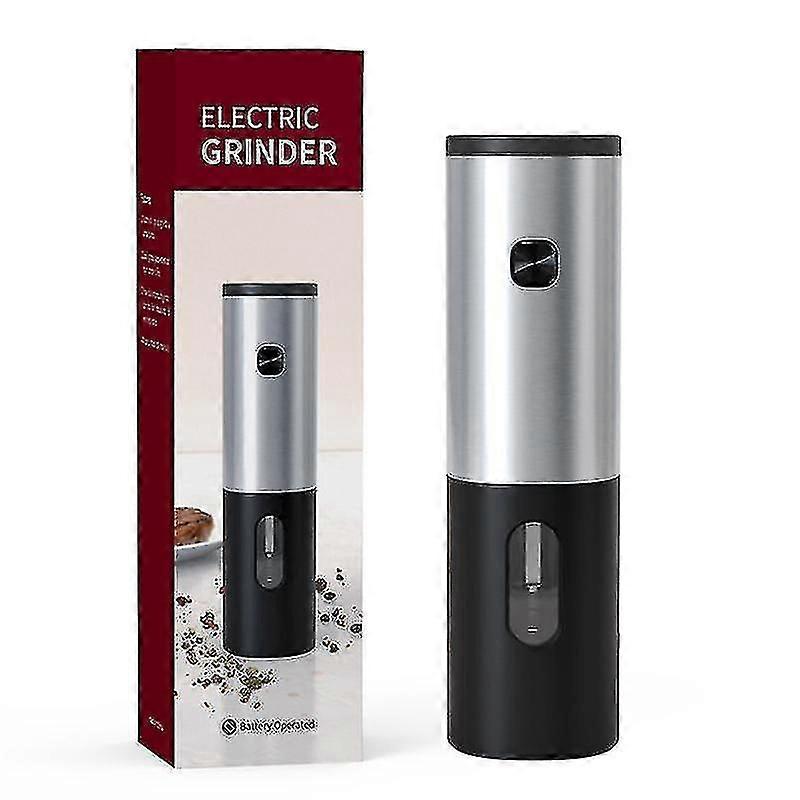 Electric Gravity Salt & Pepper Grinder  Adjustable Coarseness (Silver)