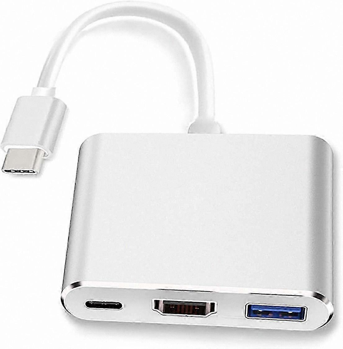 4K HDMI Adapter with USB-C Connection - 3-in-1 Type-C to HDMI Converter Cable for Laptops and Devices