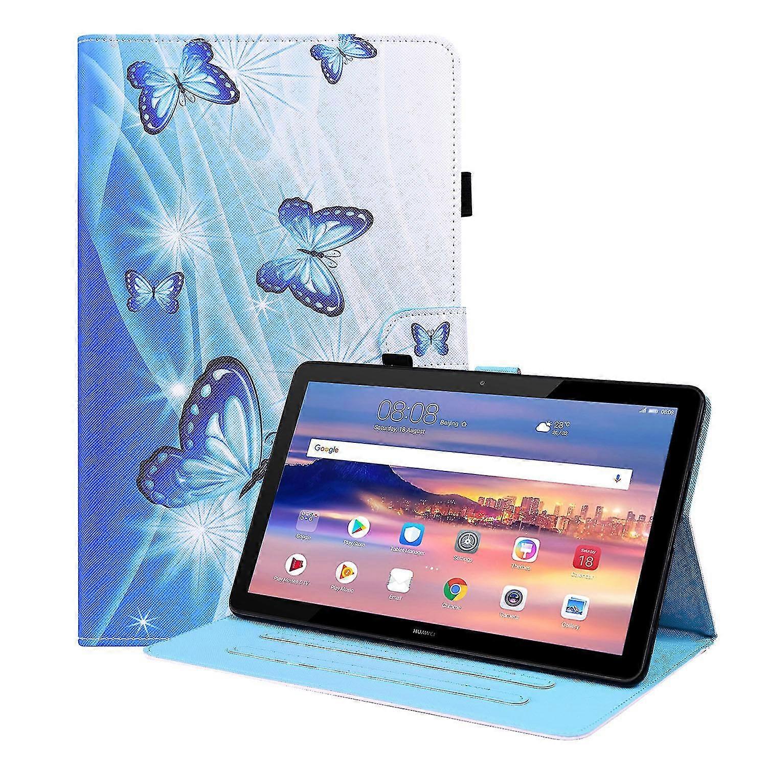 For Huawei tab t5 10.0 Case with Pencil Holder Auto Sleep/Wake Function PU Leather Smart Cover