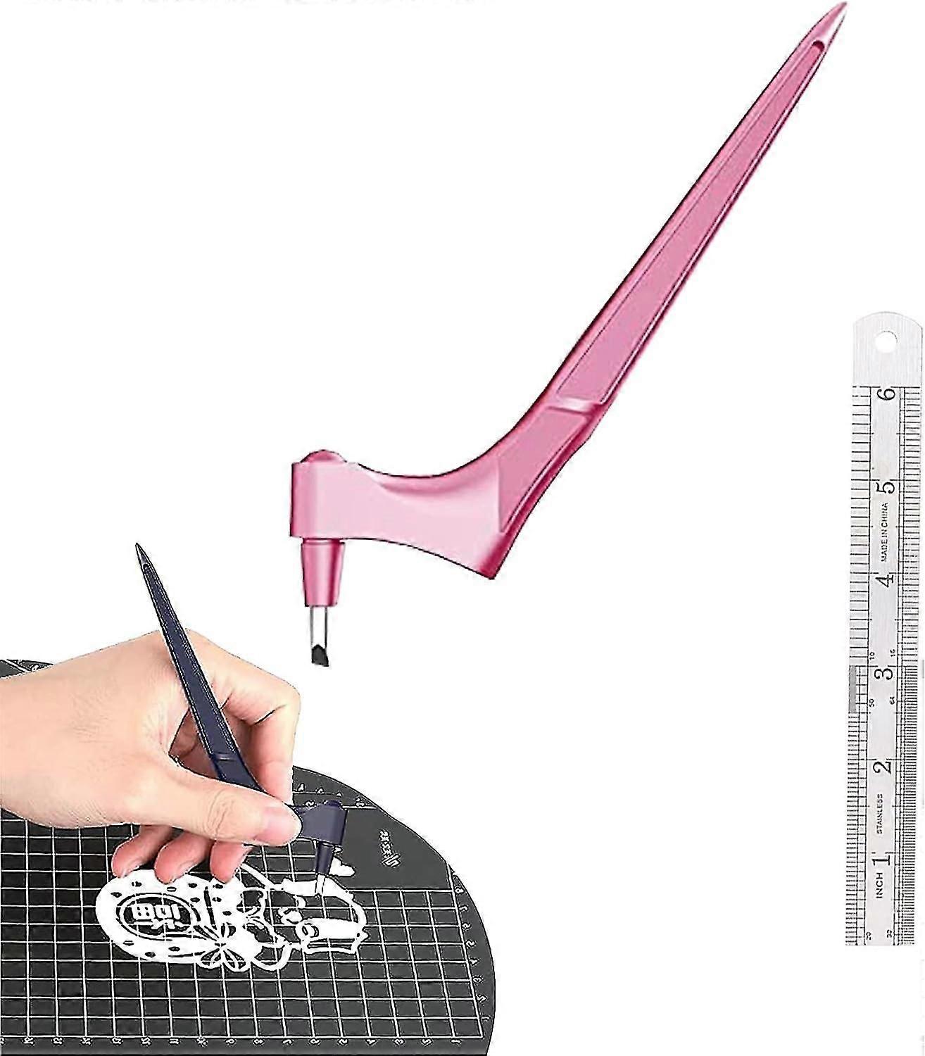 Craft Cutting Tools for Paper Stainless Steel with 360-degree Rotating Blade Hobby Knife Scrapbook1 ____ Utility Knife1 ____ Steel Ruler