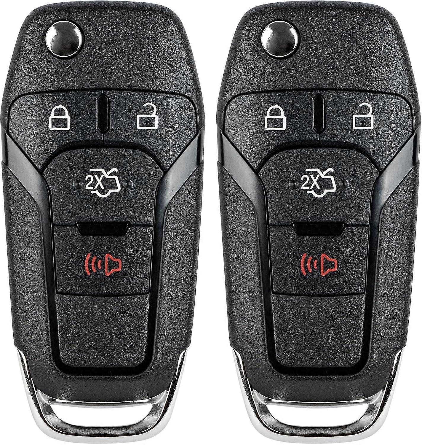 Key Fob Replacement for 2013 2014 2015 2016 Ford Fusion Car Keyless Entry Remote Control, N5F-A08TAA N5FA08TAA, 4 Buttons, 2Pcs