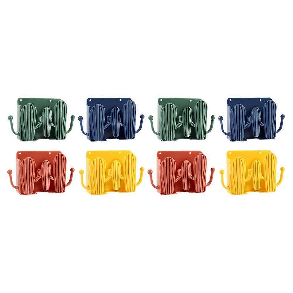 8Pcs Phone Storage Holder WallMounted Remote Controller Box in Assorted Color for Home Use