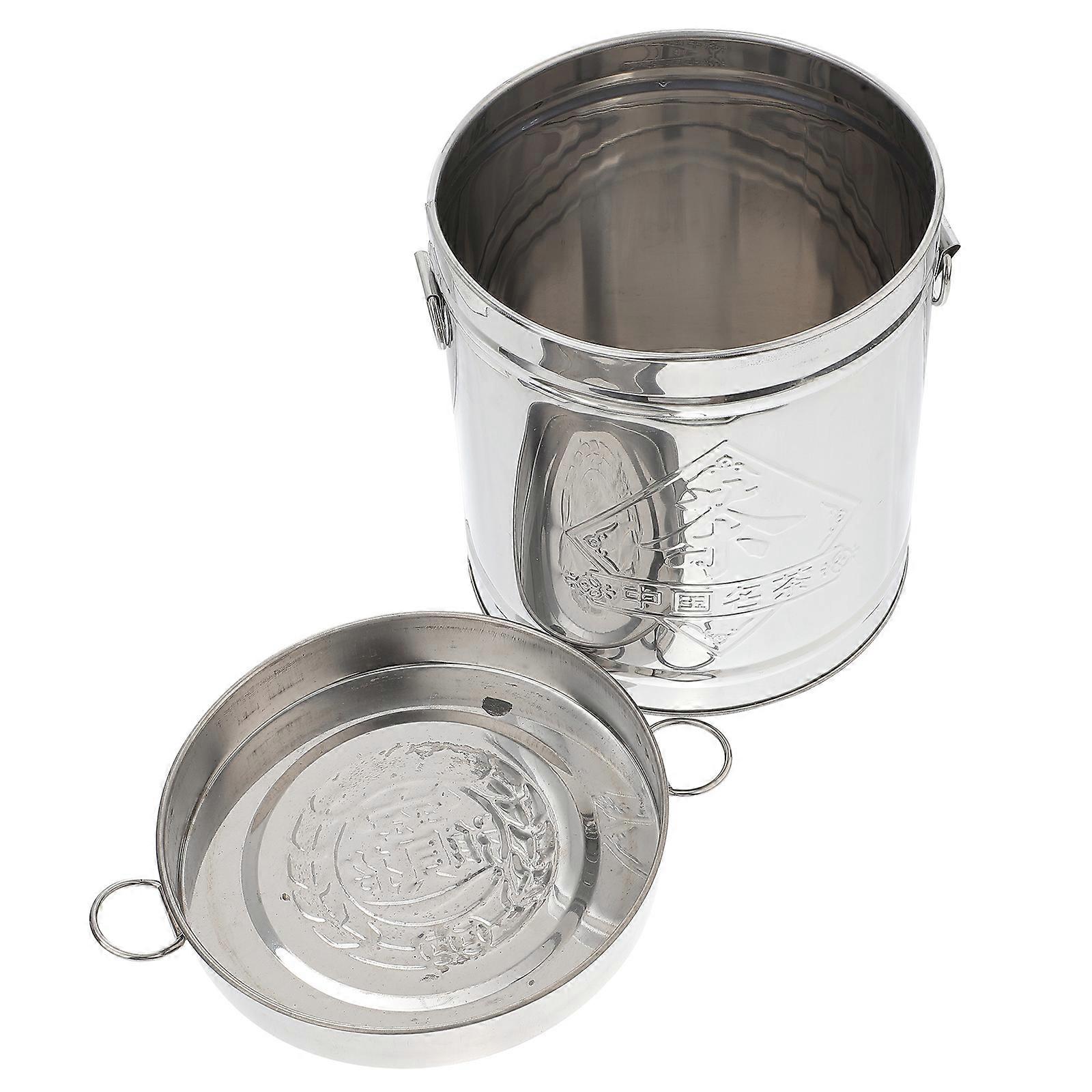 Metal Tea Canister Stylish Cylinder Shape Ideal For Office Use 21.5X18Cm 1Set