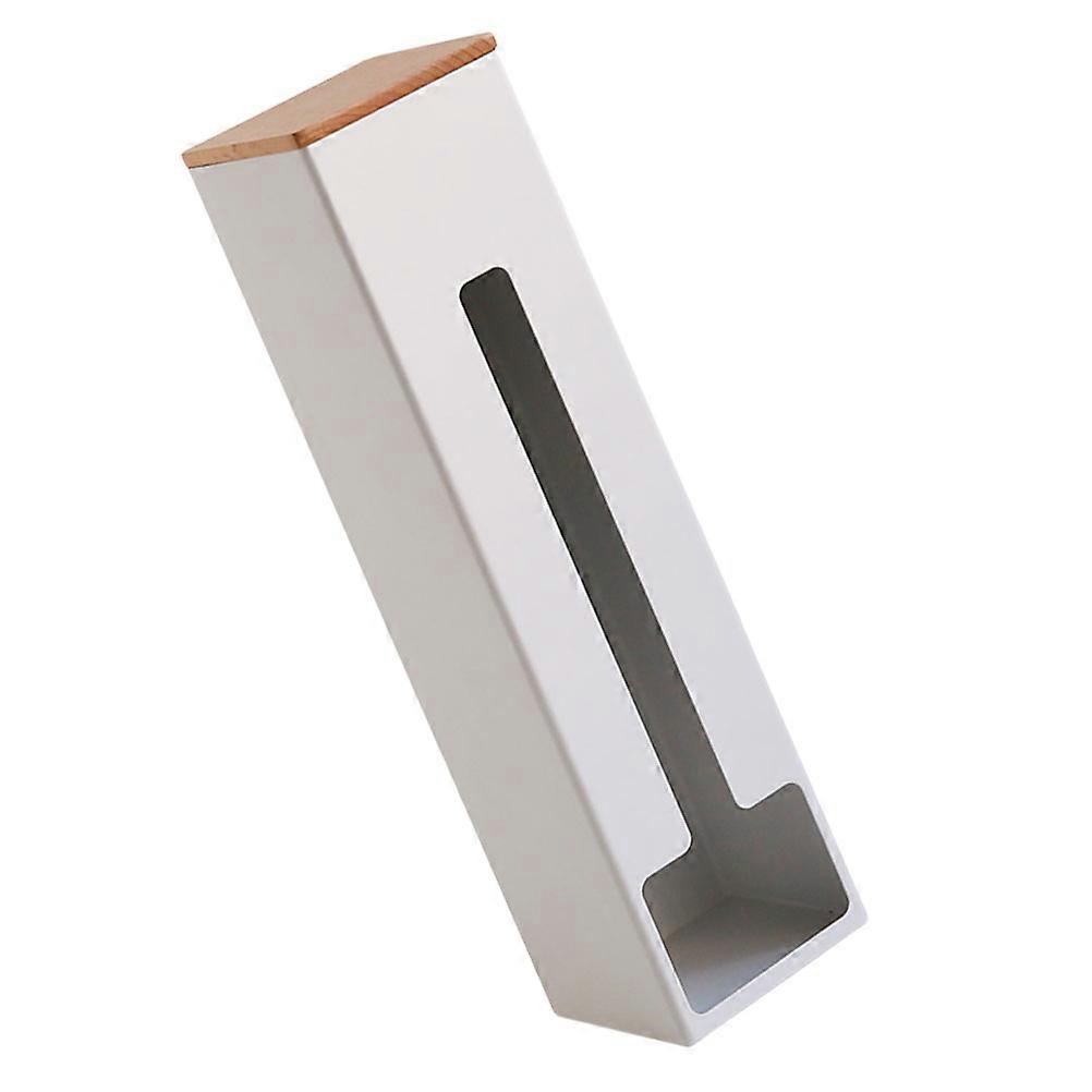 Fridge Side Storage Rack Refrigerator Organizer Multi-function Container 33x8x8cm Simple Style White 1Set