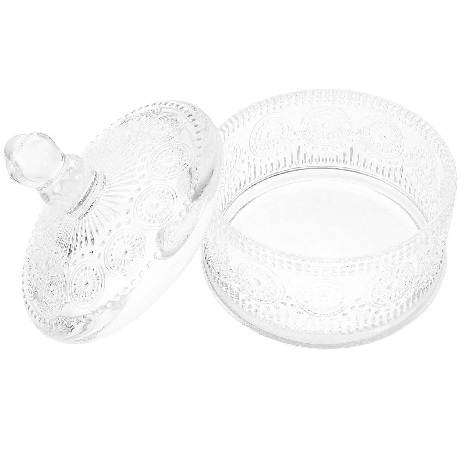 Decorative Glass Storage Container For Desktop Decoration Elegant Design And Easy Use 1Set