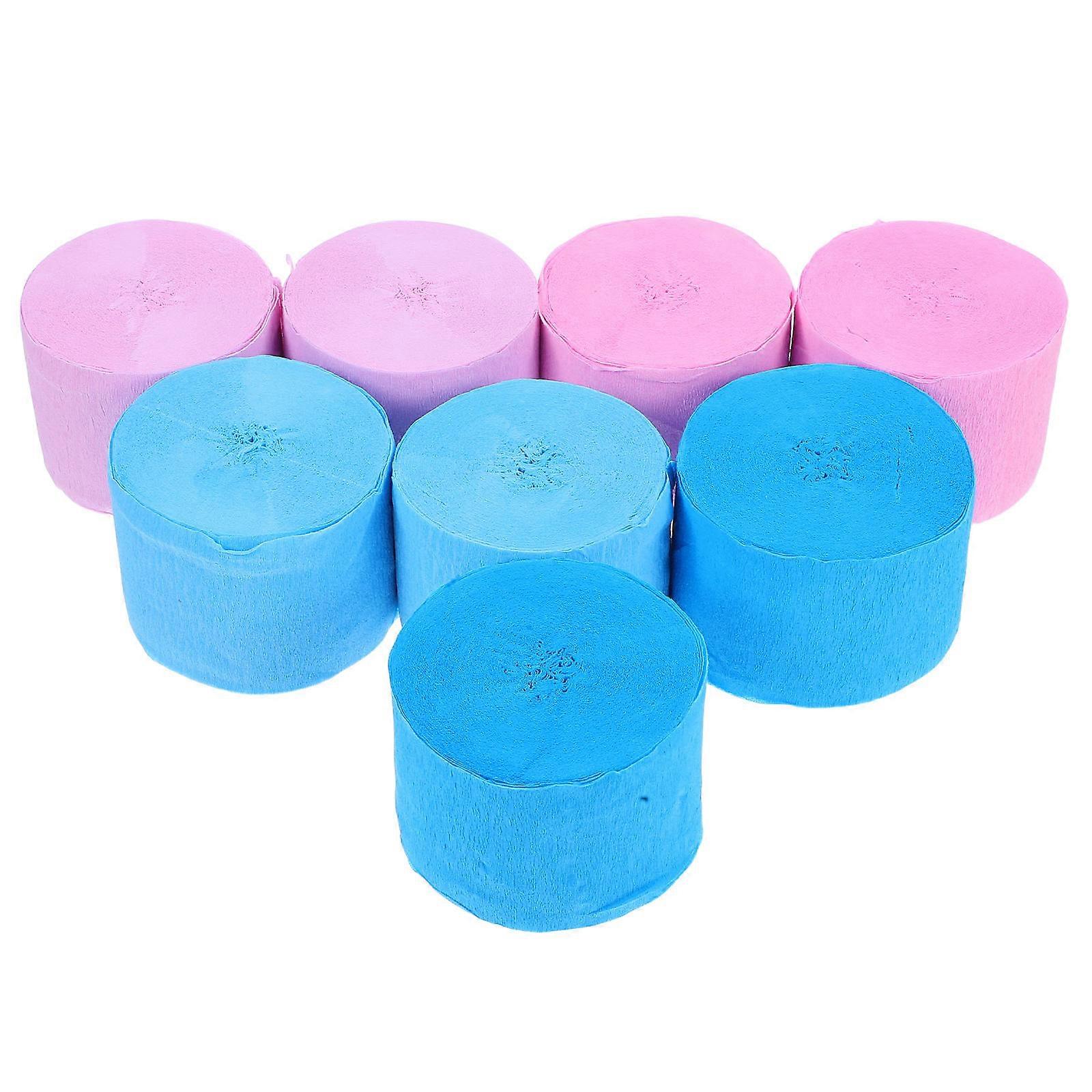 8pcs banderoles en papier crépon pour les douches, la révélation du sexe, la Saint-Valentin et les fêtes d'anniversaire - Décor de fête élégant et facile à nettoyer
