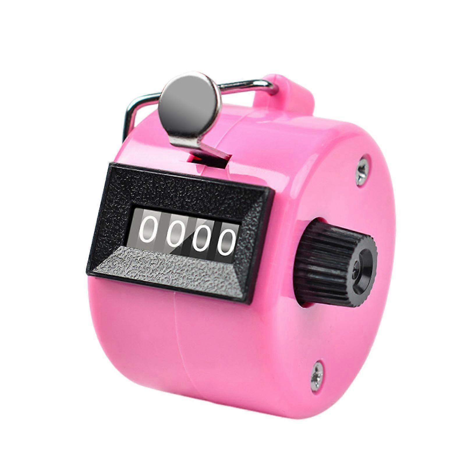 Metal Hand Counter Clicker With 4-Digit Display, Compact Portable Mechanical Counter For Sports Pink