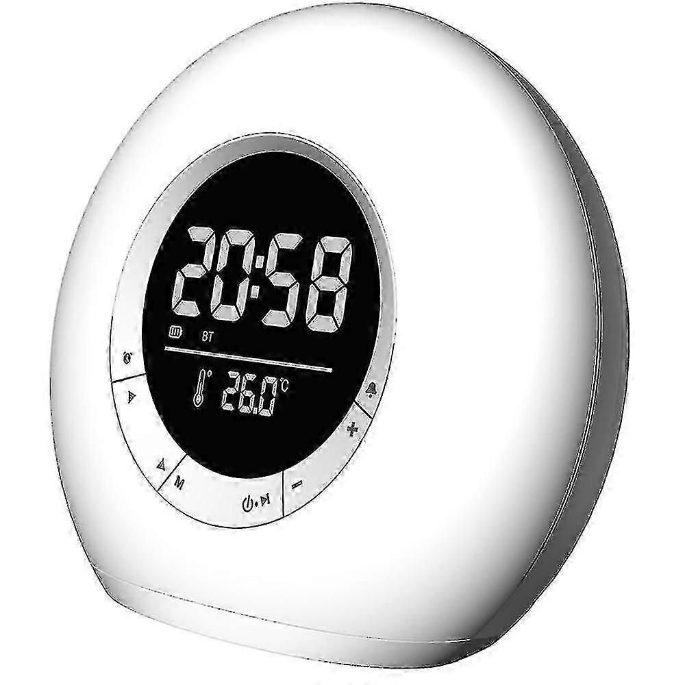 Night Light Bluetooth Speaker Bluetooth 5.0 Speaker Clock Alarm Clock Led Audio Rgb Atmosphere Ligh